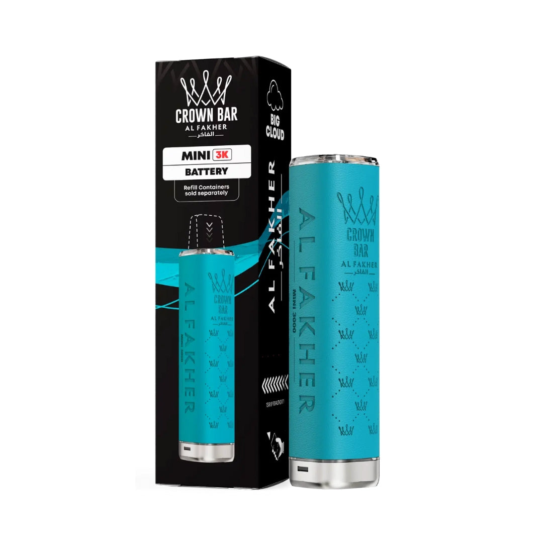 Al Fakher Crown Bar Mini 3K Battery Device Tile Light Blue.