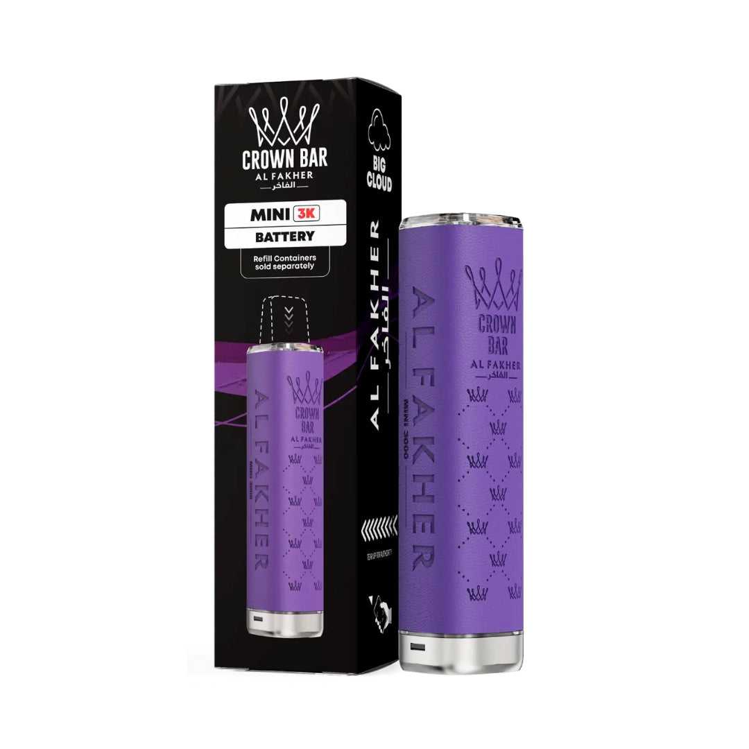 Al Fakher Crown Bar Mini 3K Battery Device Tile Purple.