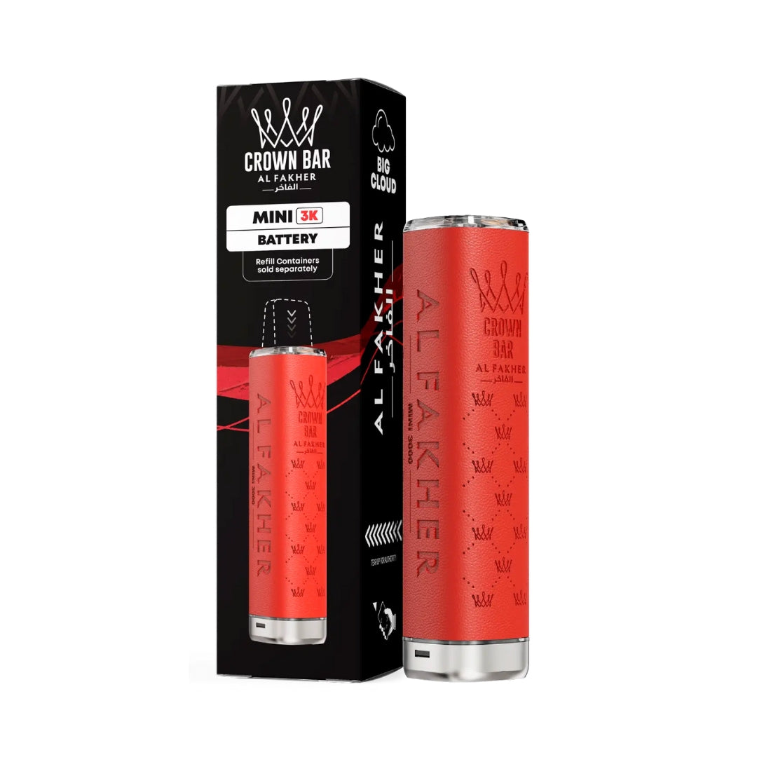 Al Fakher Crown Bar Mini 3K Battery Device Tile Red.