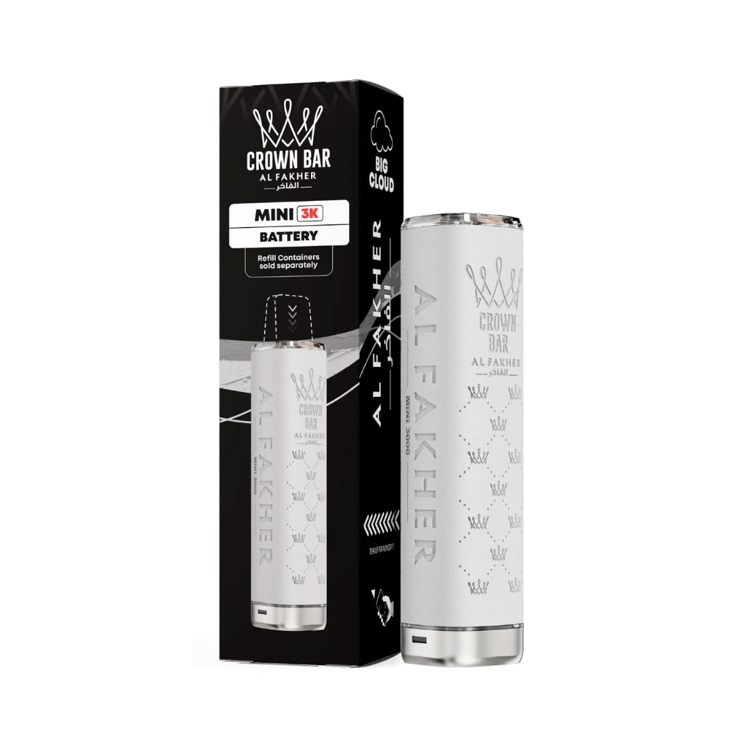 Al Fakher Crown Bar Mini 3K Battery Device Tile White.