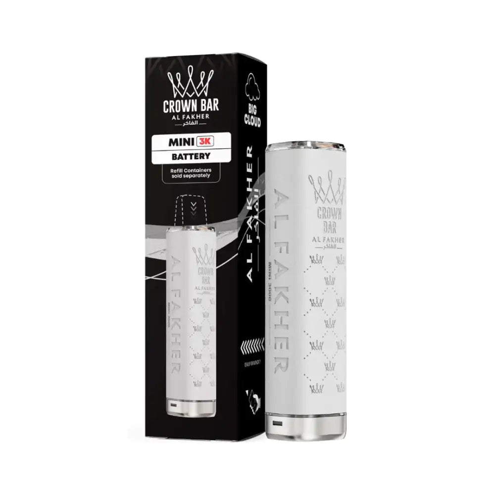 Al Fakher Crown Bar Mini 3K Battery Device Tile White.