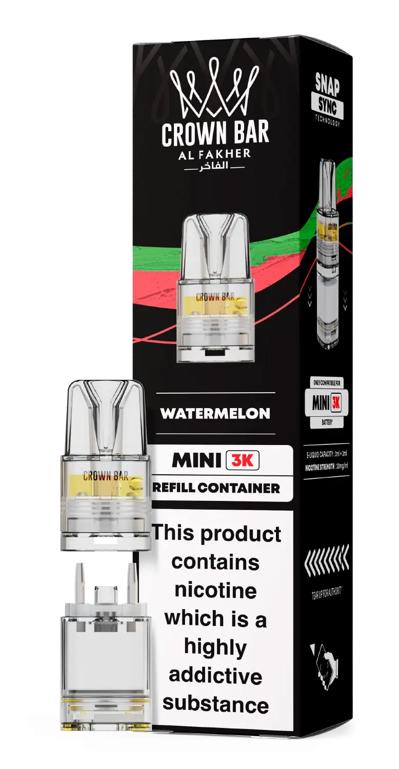 Al Fakher Crown Bar Mini 3K Prefilled Pods Watermelon.