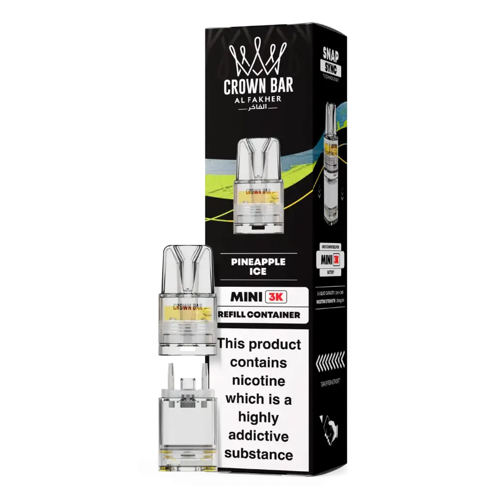 Al Fakher Crown Bar Mini 3K Prefilled Pods Pineapple Ice.