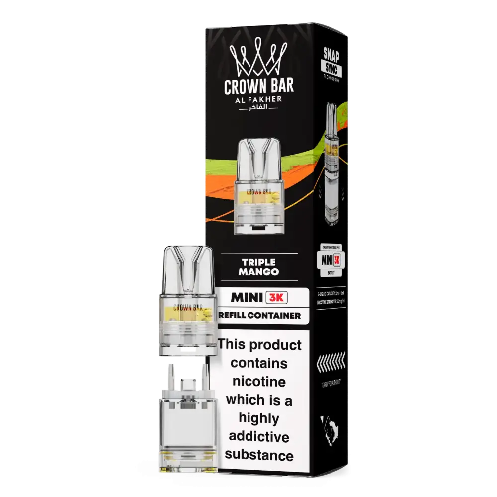 Al Fakher Crown Bar Mini 3K Prefilled Pods Triple Mango.