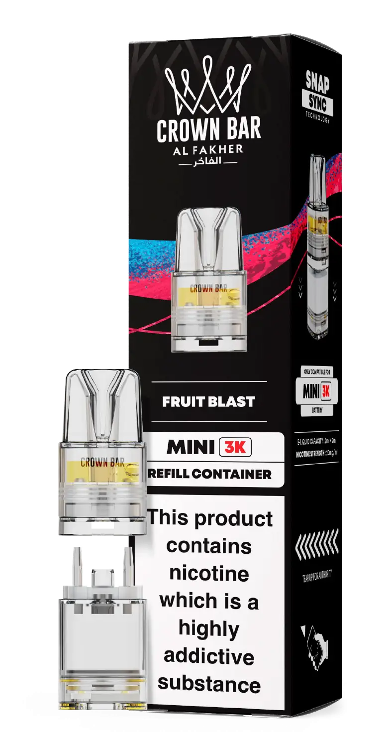 Al Fakher Crown Bar Mini 3K Prefilled Pods Fruit Blast.