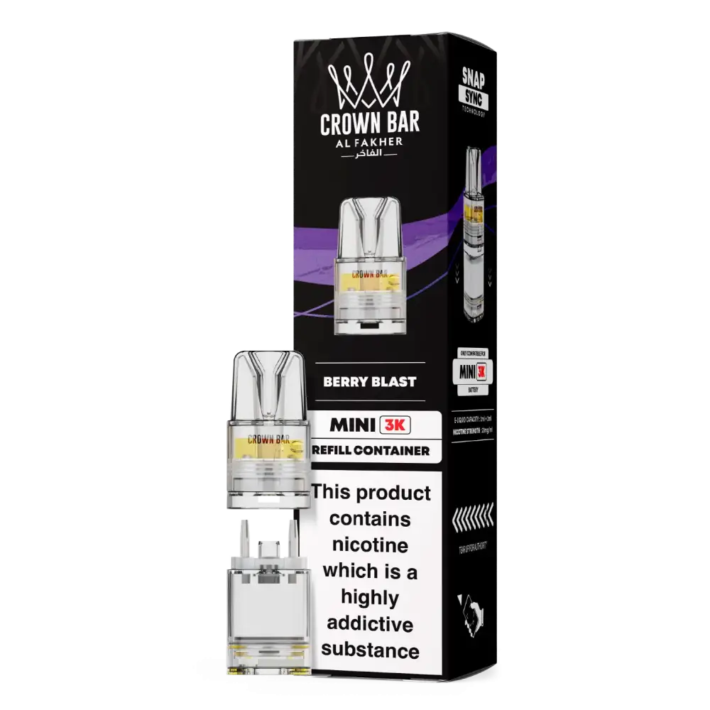 Al Fakher Crown Bar Mini 3K Prefilled Pods Berry Blast.