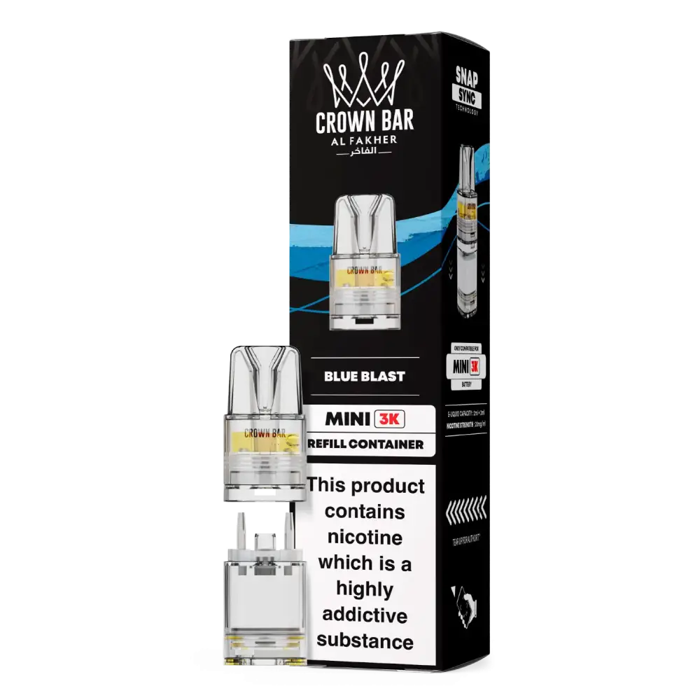 Al Fakher Crown Bar Mini 3K Prefilled Pods Blue Blast.