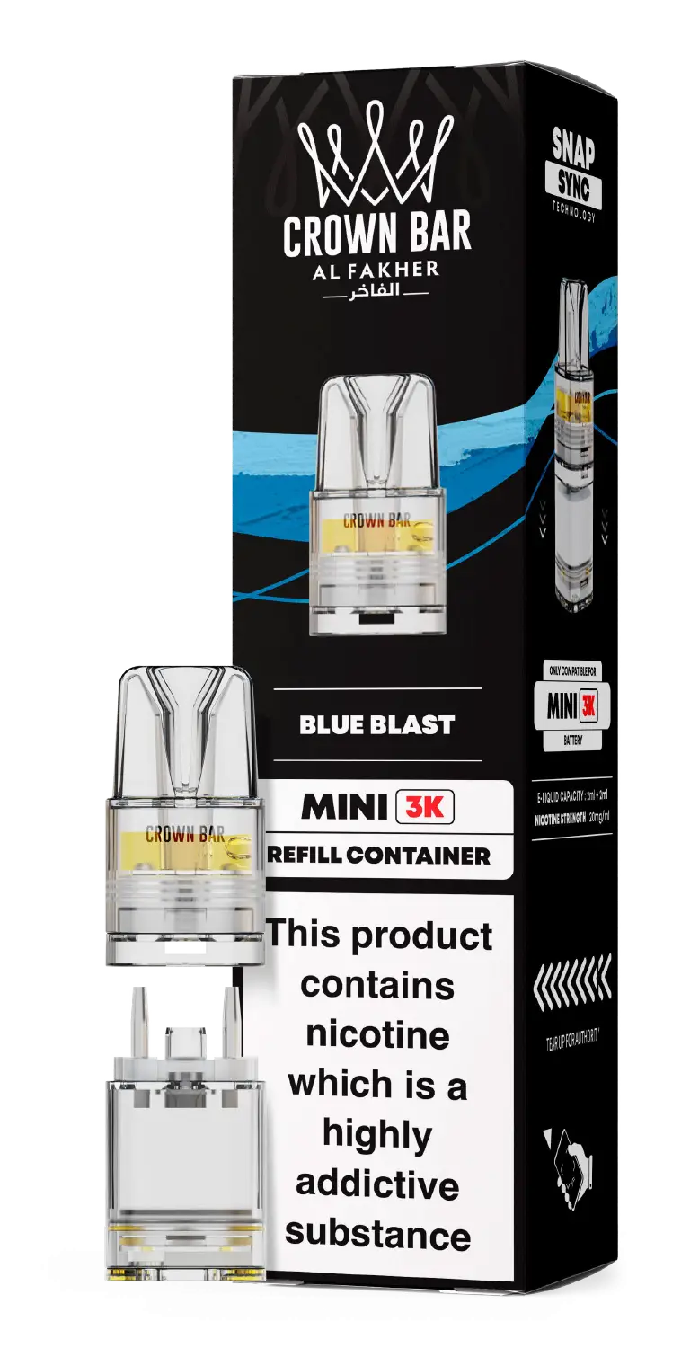 Al Fakher Crown Bar Mini 3K Prefilled Pods Blue Blast.