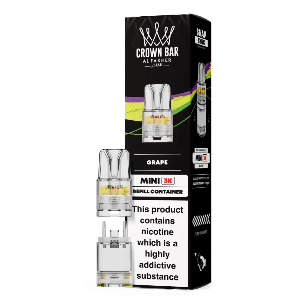 Al Fakher Crown Bar Mini 3K Prefilled Pods Grape.