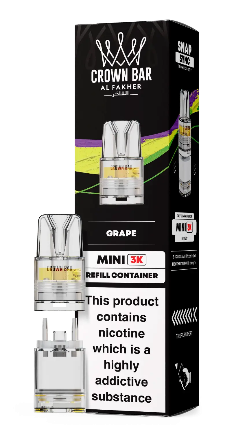 Al Fakher Crown Bar Mini 3K Prefilled Pods Grape.