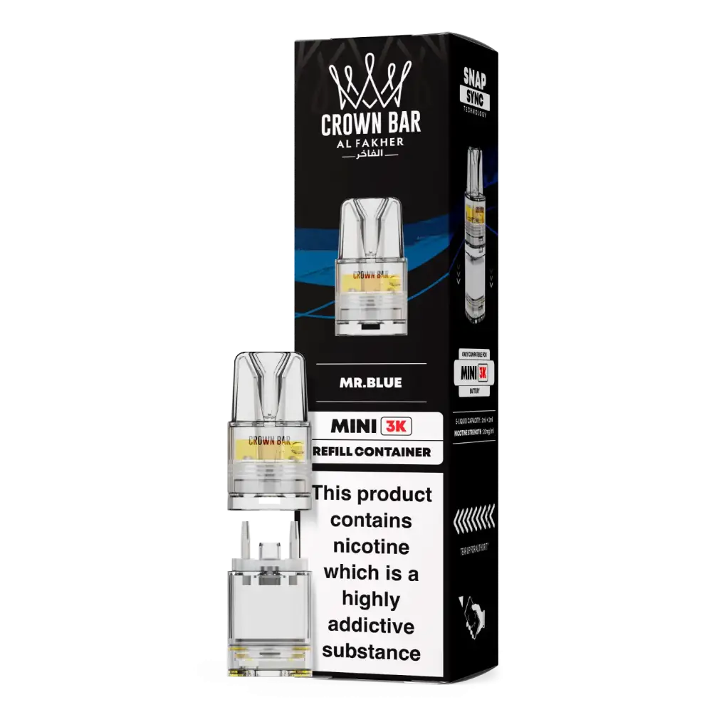 Al Fakher Crown Bar Mini 3K Prefilled Pods Mr Blue.