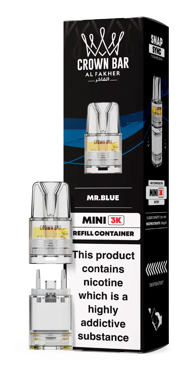 Al Fakher Crown Bar Mini 3K Prefilled Pods Mr Blue.
