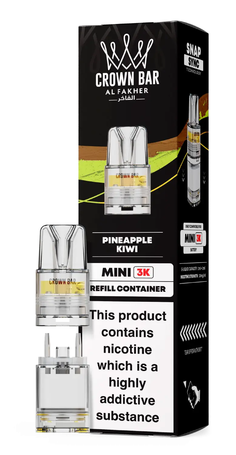 Al Fakher Crown Bar Mini 3K Prefilled Pods Pineapple Kiwi.