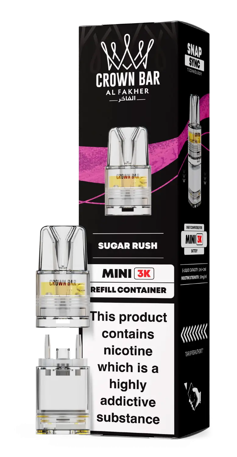 Al Fakher Crown Bar Mini 3K Prefilled Pods Sugar Rush.