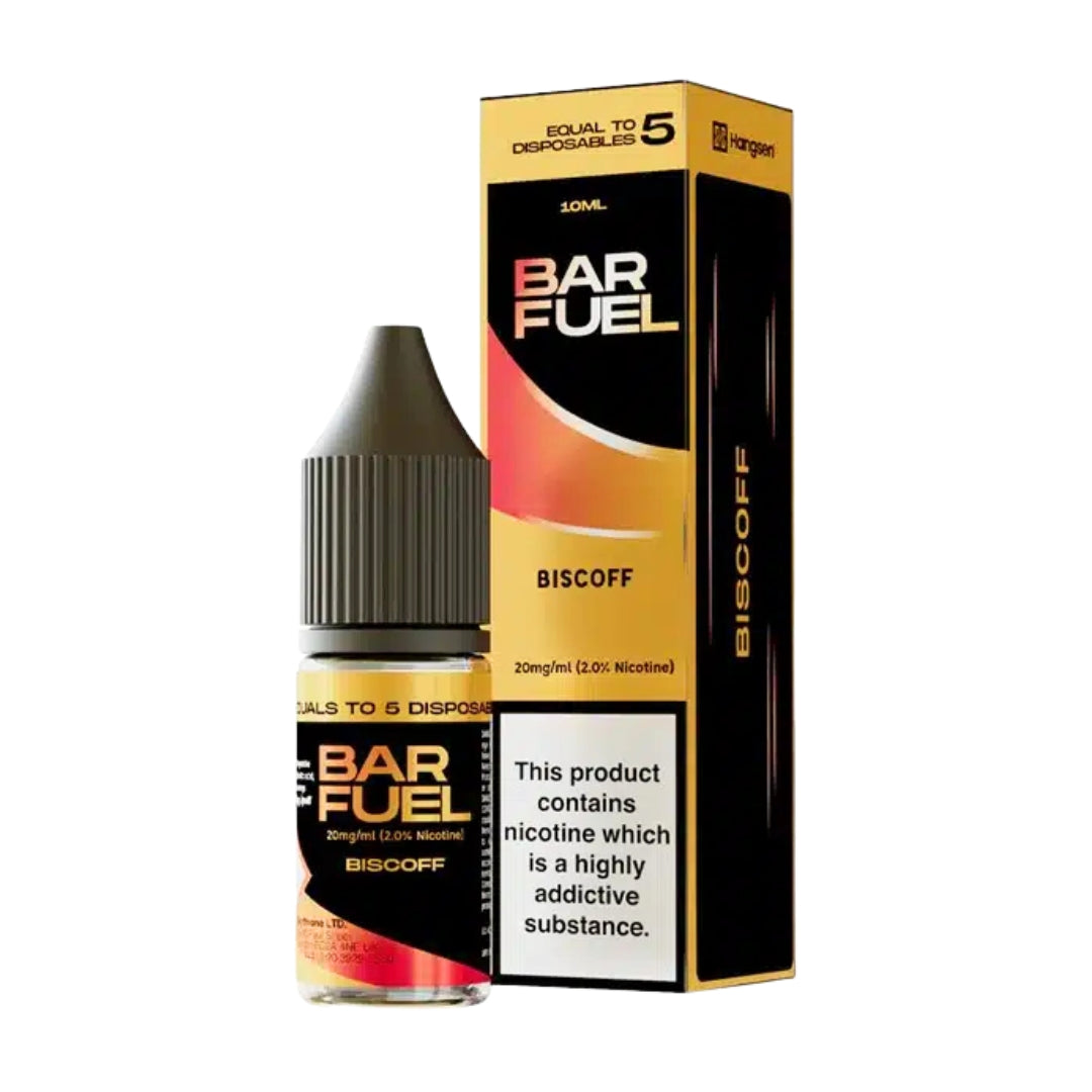 Bar Fuel Biscoff Nic Salt E-Liquid 10ml Bottle UK – Salt Nicotine for MTL Vaping.