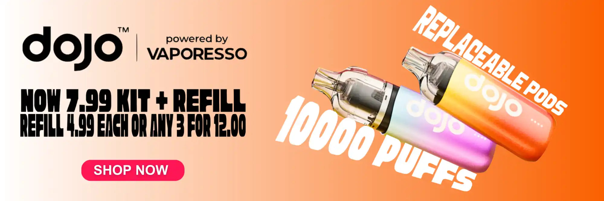 Showcase Vaporesso Dojo Blast 10k Vape Kits.