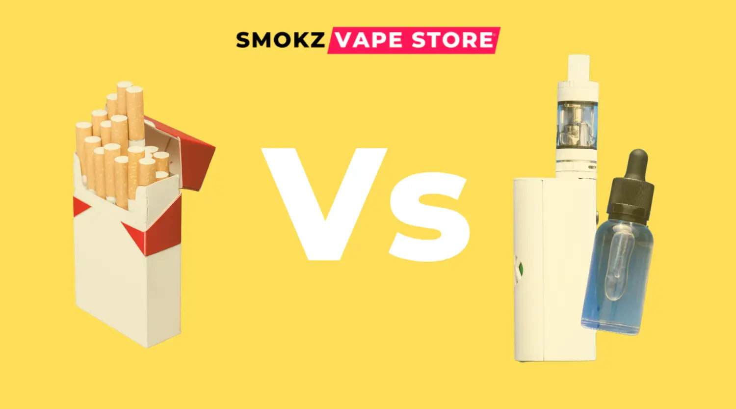 Cost comparison of cigarettes vs vaping products at Smokz Vape Store.