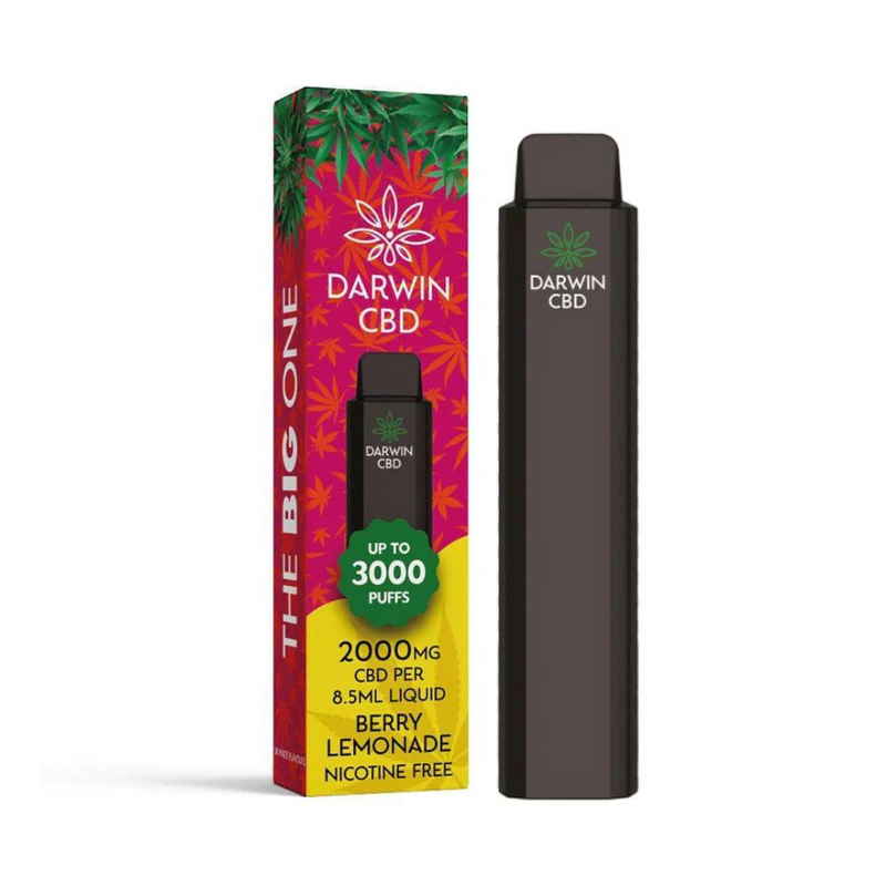 Darwin CBD Disposable 2000mg 3000 Puff Berry Lemonade 