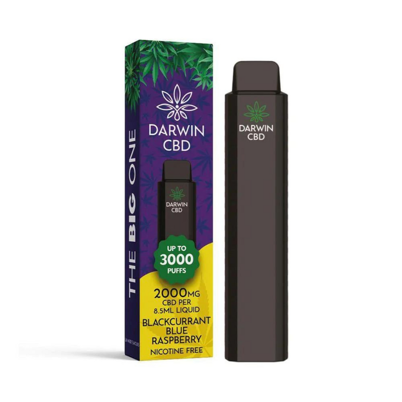 Darwin CBD Disposable 2000mg 3000 Puff Blackcurrant Blue Raspberry