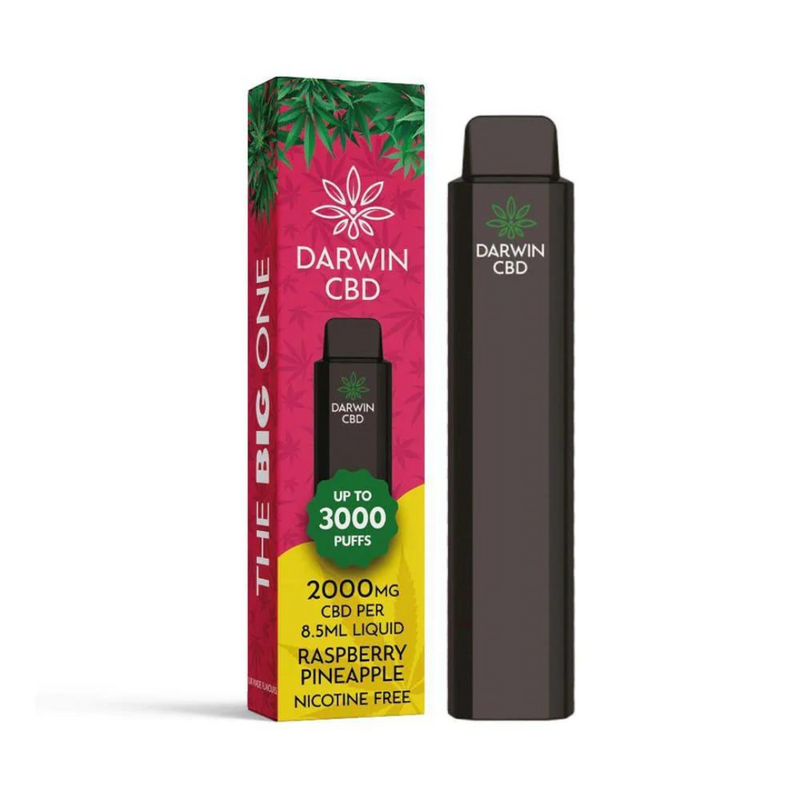 Darwin CBD Disposable 2000mg 3000 Puff Raspberry Pineapple