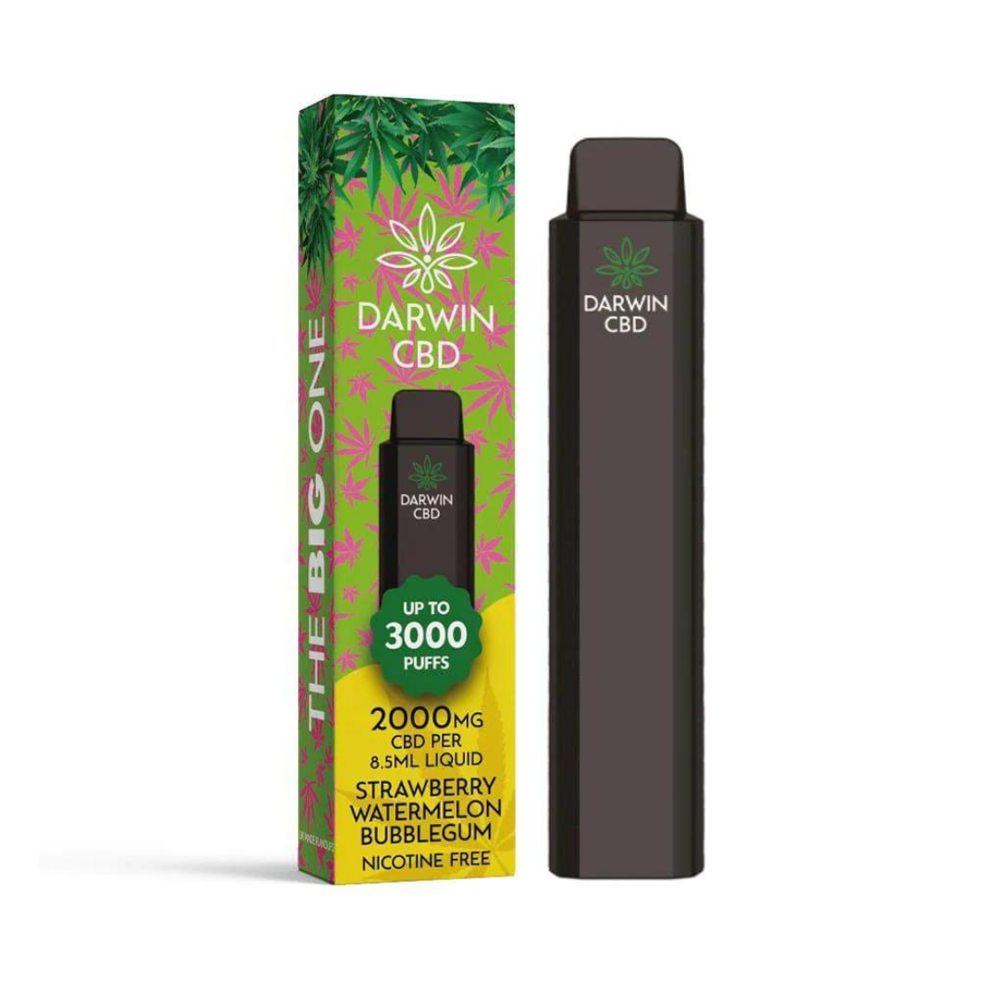 Darwin CBD Disposable 2000mg 3000 Puff Strawberry Watermelon Bubblegum