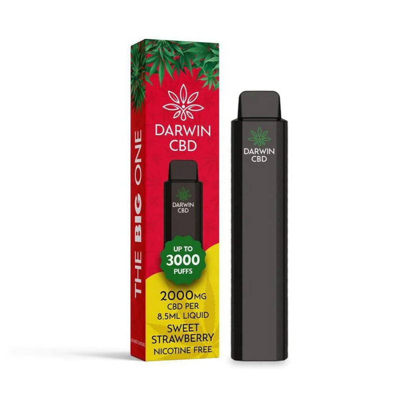 Darwin CBD Disposable 2000mg 3000 Puff Sweet Strawberry