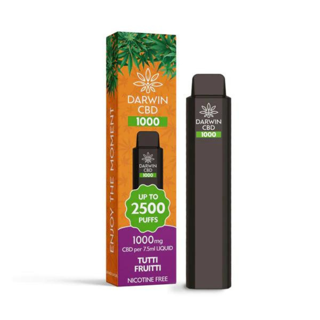 Darwin CBD Disposable Vape 1000mg 2500 Puff Tutti Frutti