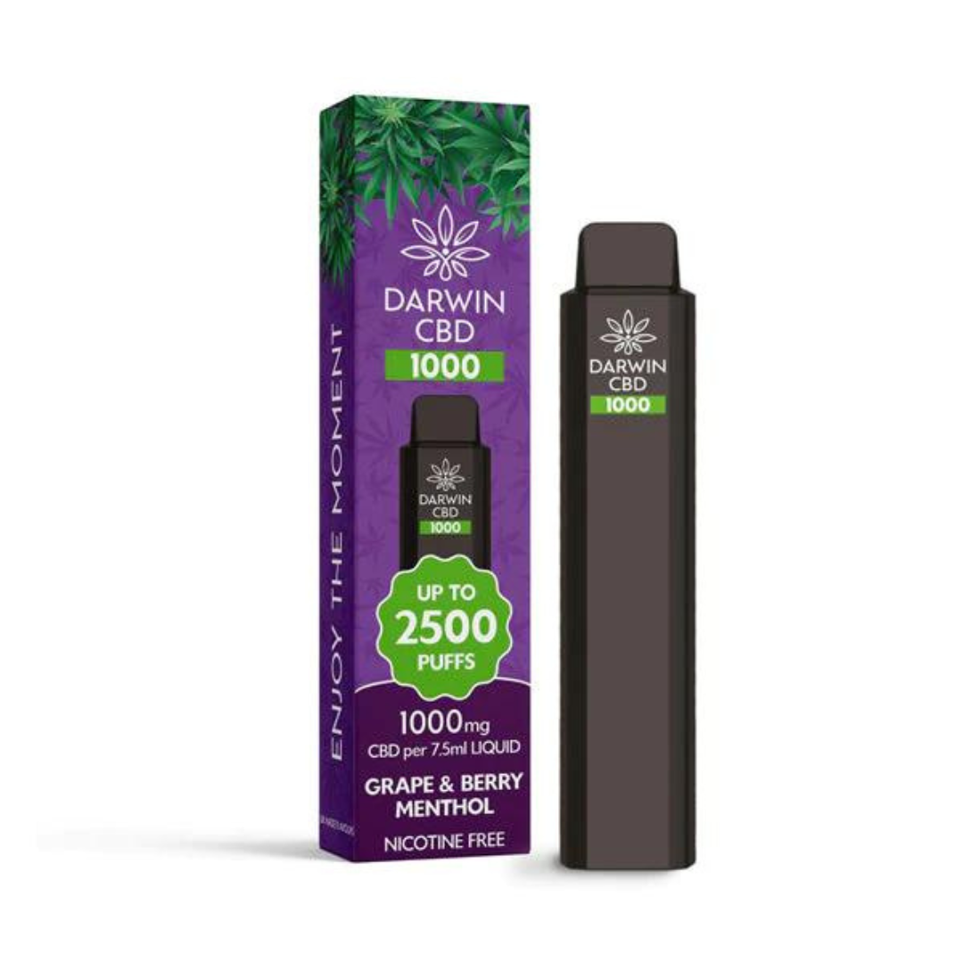 Darwin CBD Disposable Vape 1000mg 2500 Puff Grape & Berry Menthol