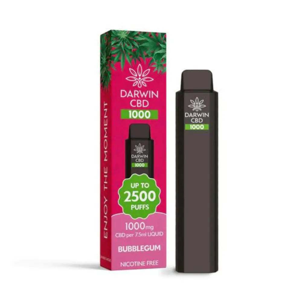 Darwin CBD Disposable Vape 1000mg 2500 Puff Bubblegum