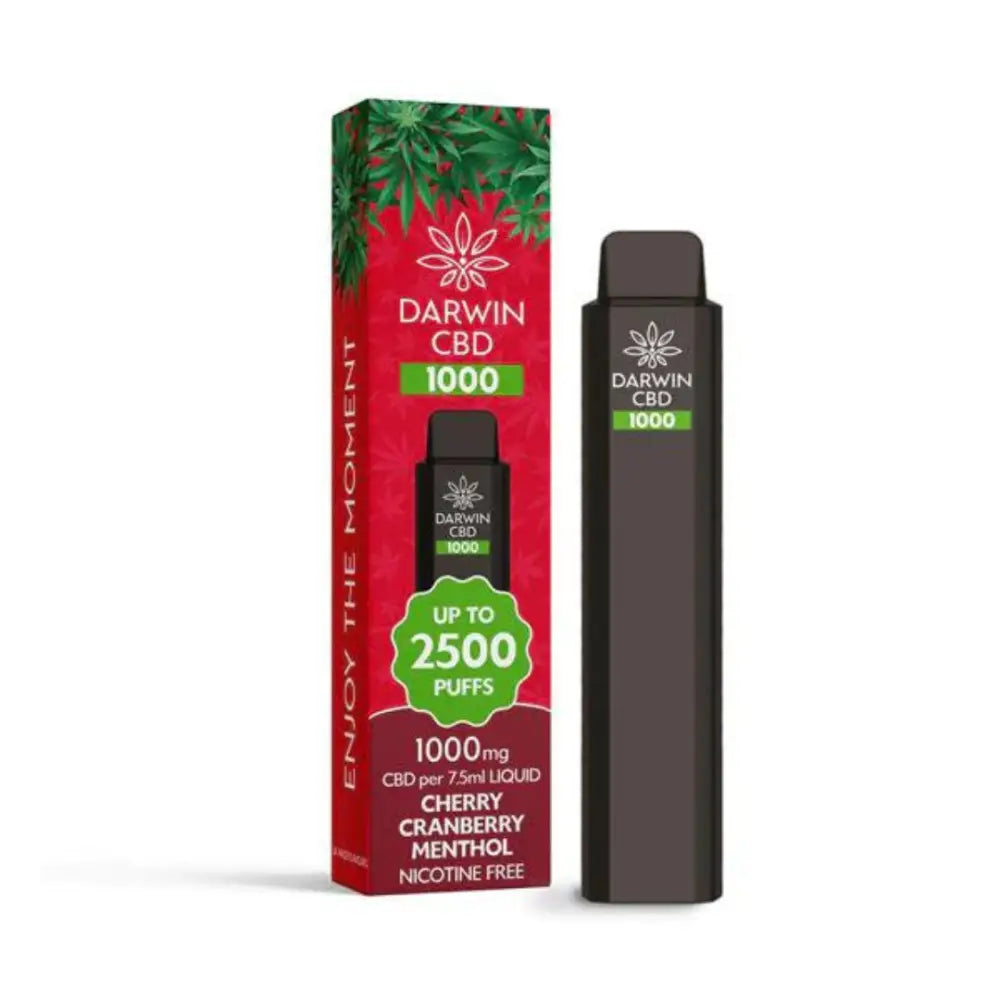 Darwin CBD Disposable Vape 1000mg 2500 Puff Cherry Cranberry Menthol