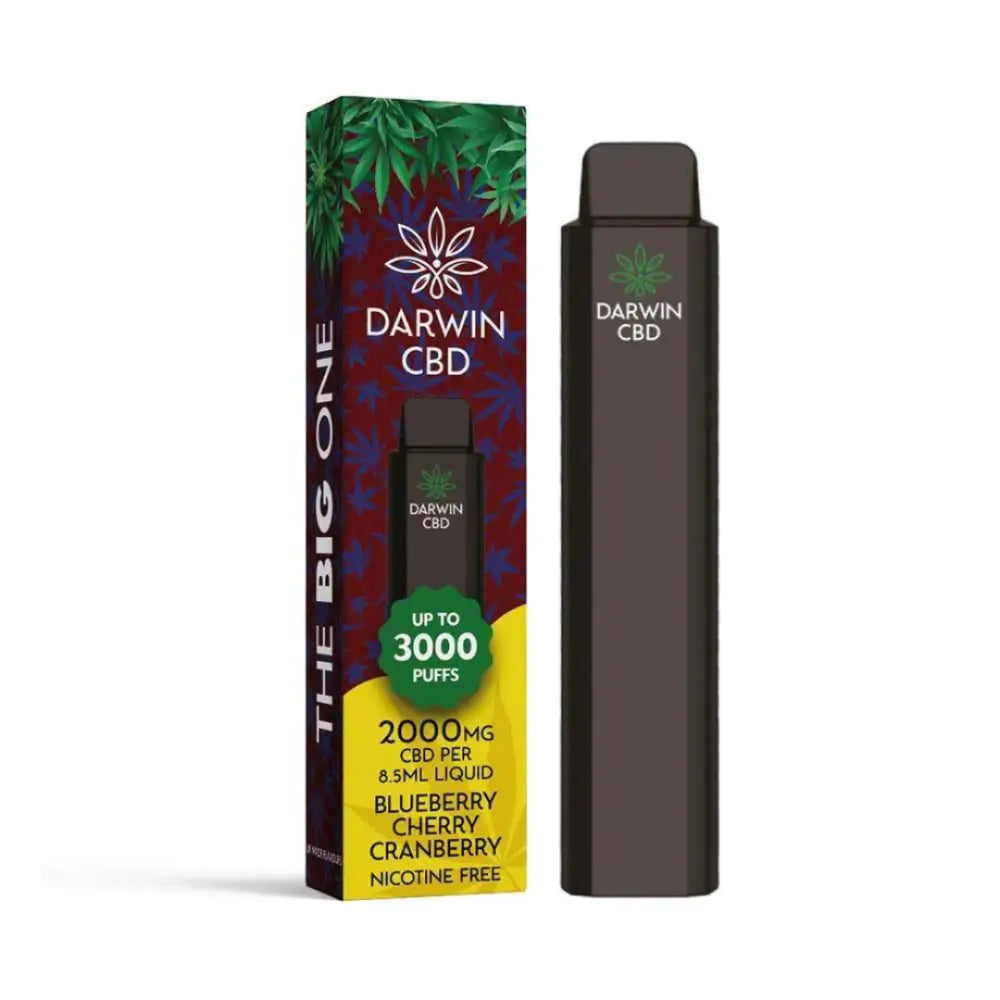 Darwin CBD Disposable 2000mg 3000 Puff Blueberry Cherry Cranberry