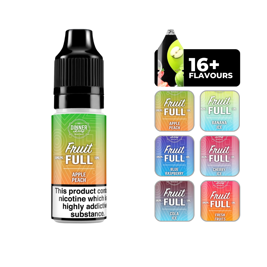 Dinner Lady Bar Salts - Apple Peach: 10ml nicotine salt e-liquid, 50/50 VG/PG blend, perfect for MTL vaping.