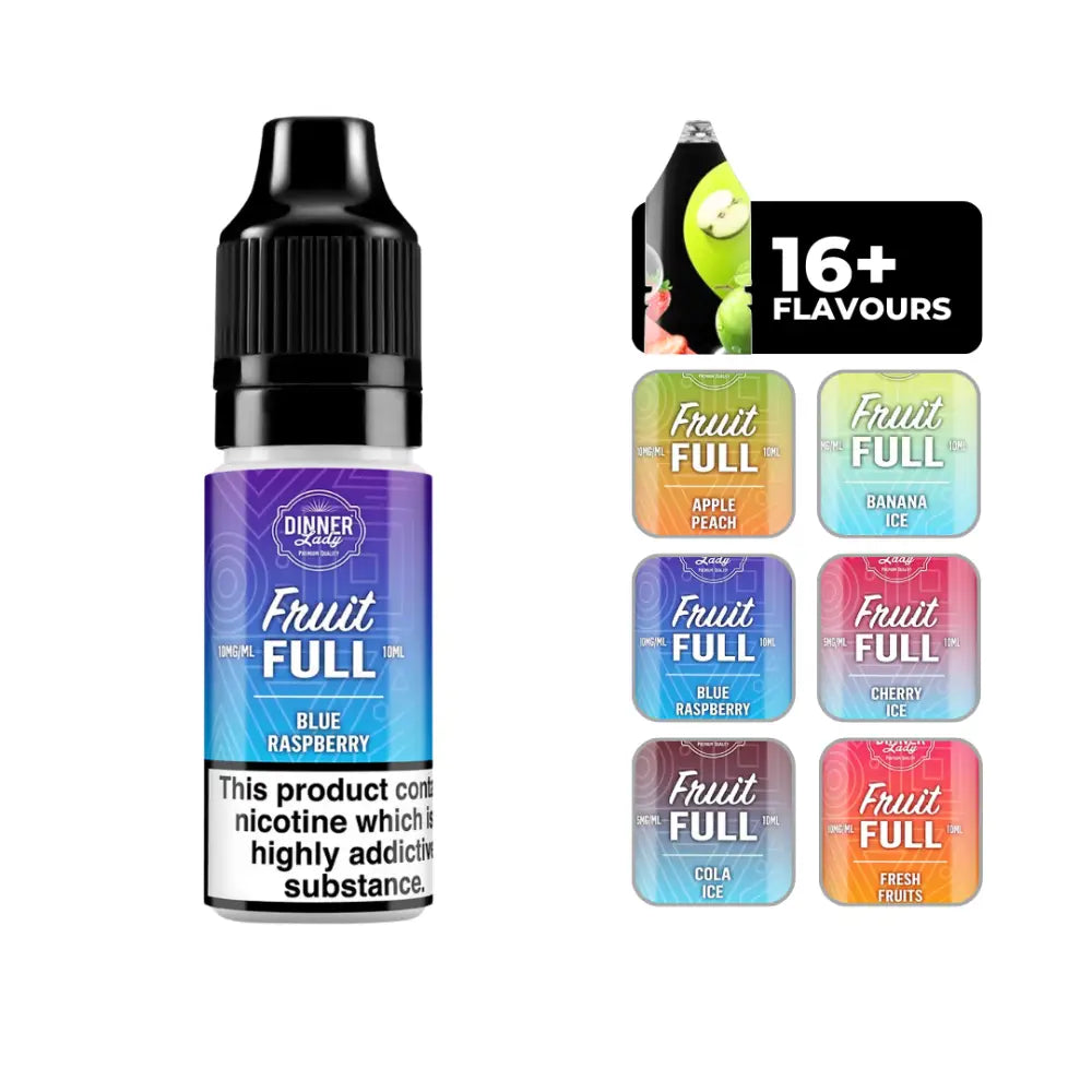 Dinner Lady Bar Salts - Blue Raspberry: 10ml nicotine salt e-liquid, 50/50 VG/PG blend, perfect for MTL vaping.