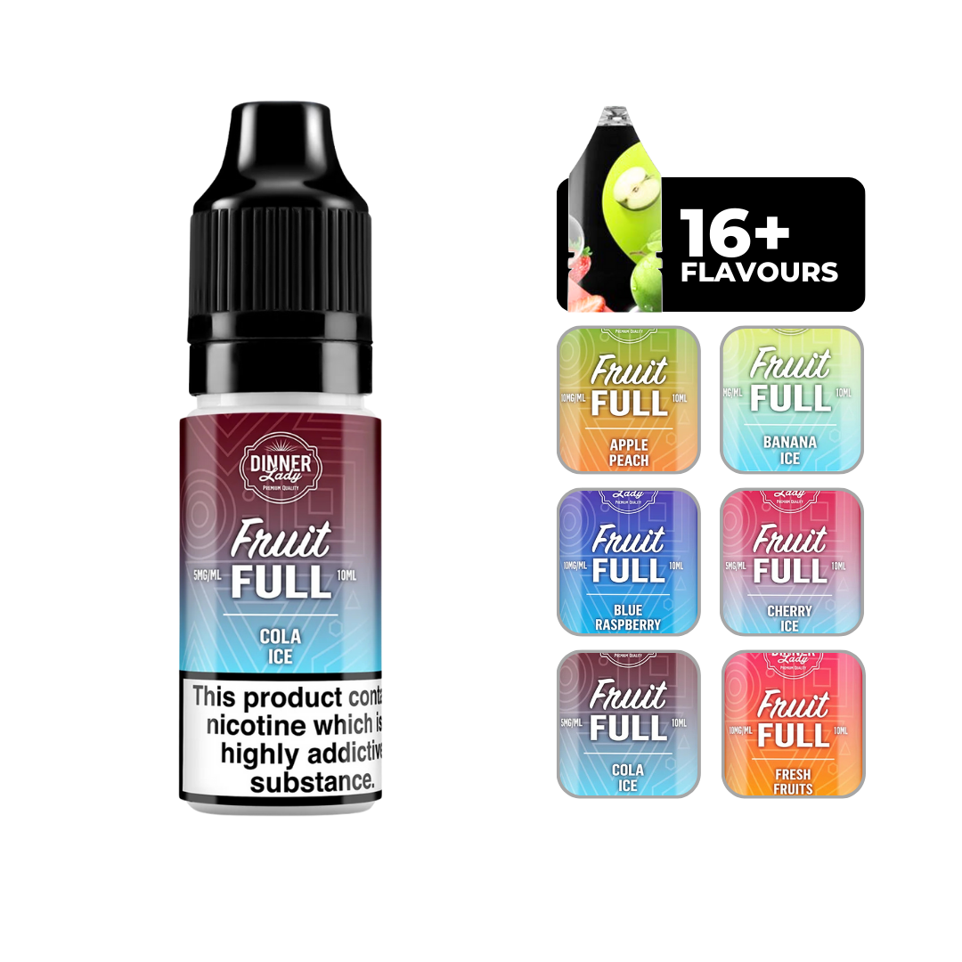 Dinner Lady Bar Salts - Cola Ice: 10ml nicotine salt e-liquid, 50/50 VG/PG blend, perfect for MTL vaping.
