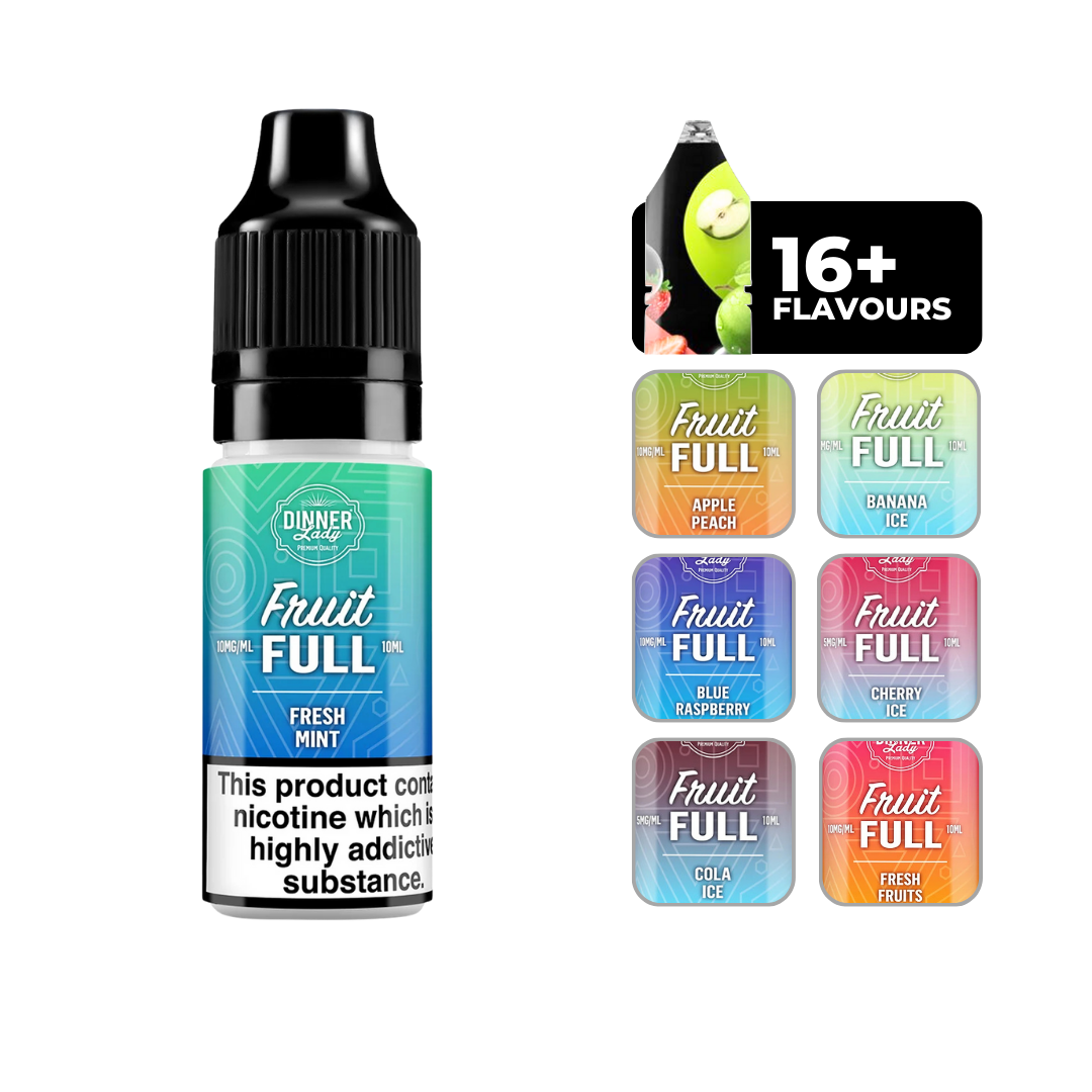 Dinner Lady Bar Salts - Fresh Mint: 10ml nicotine salt e-liquid, 50/50 VG/PG blend, perfect for MTL vaping.