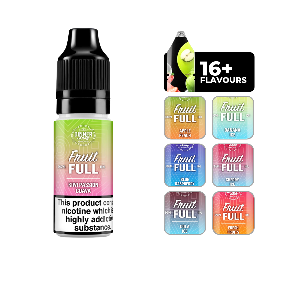 Dinner Lady Bar Salts - Kiwi Passion Guava: 10ml nicotine salt e-liquid, 50/50 VG/PG blend, perfect for MTL vaping.
