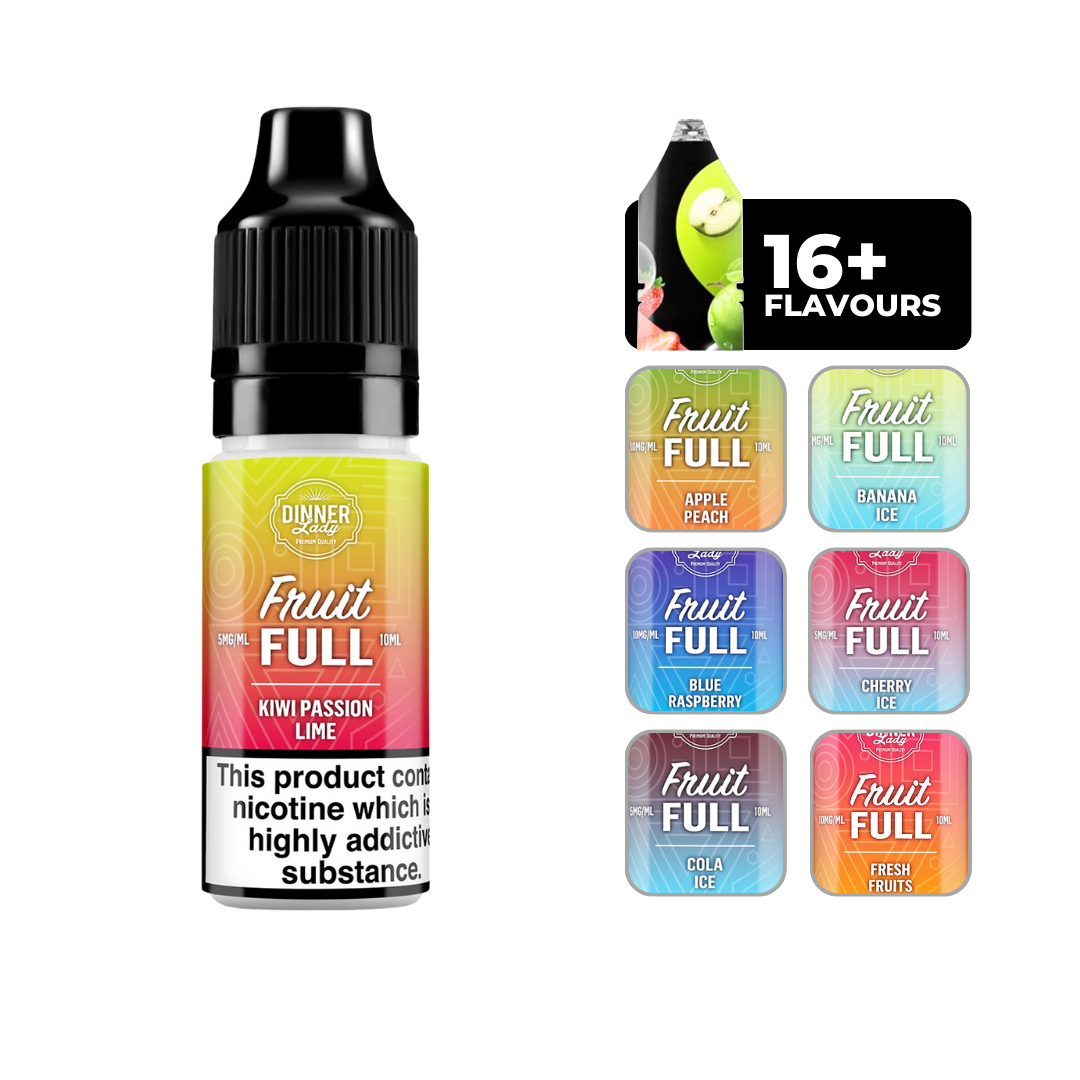 Dinner Lady Bar Salts - Kiwi Passion Lime: 10ml nicotine salt e-liquid, 50/50 VG/PG blend, perfect for MTL vaping.