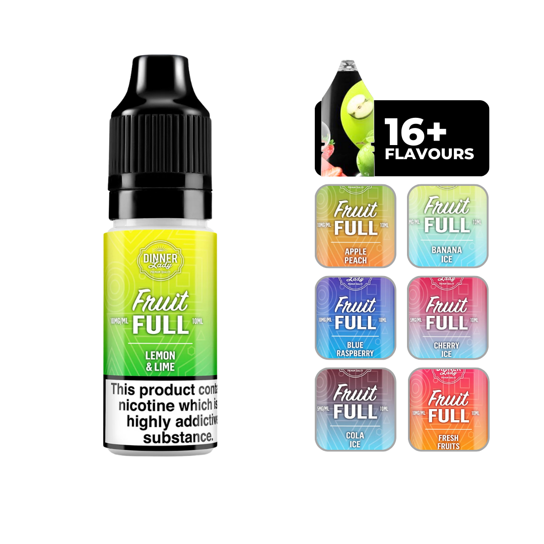 Dinner Lady Bar Salts - Lemon & Lime: 10ml nicotine salt e-liquid, 50/50 VG/PG blend, perfect for MTL vaping.
