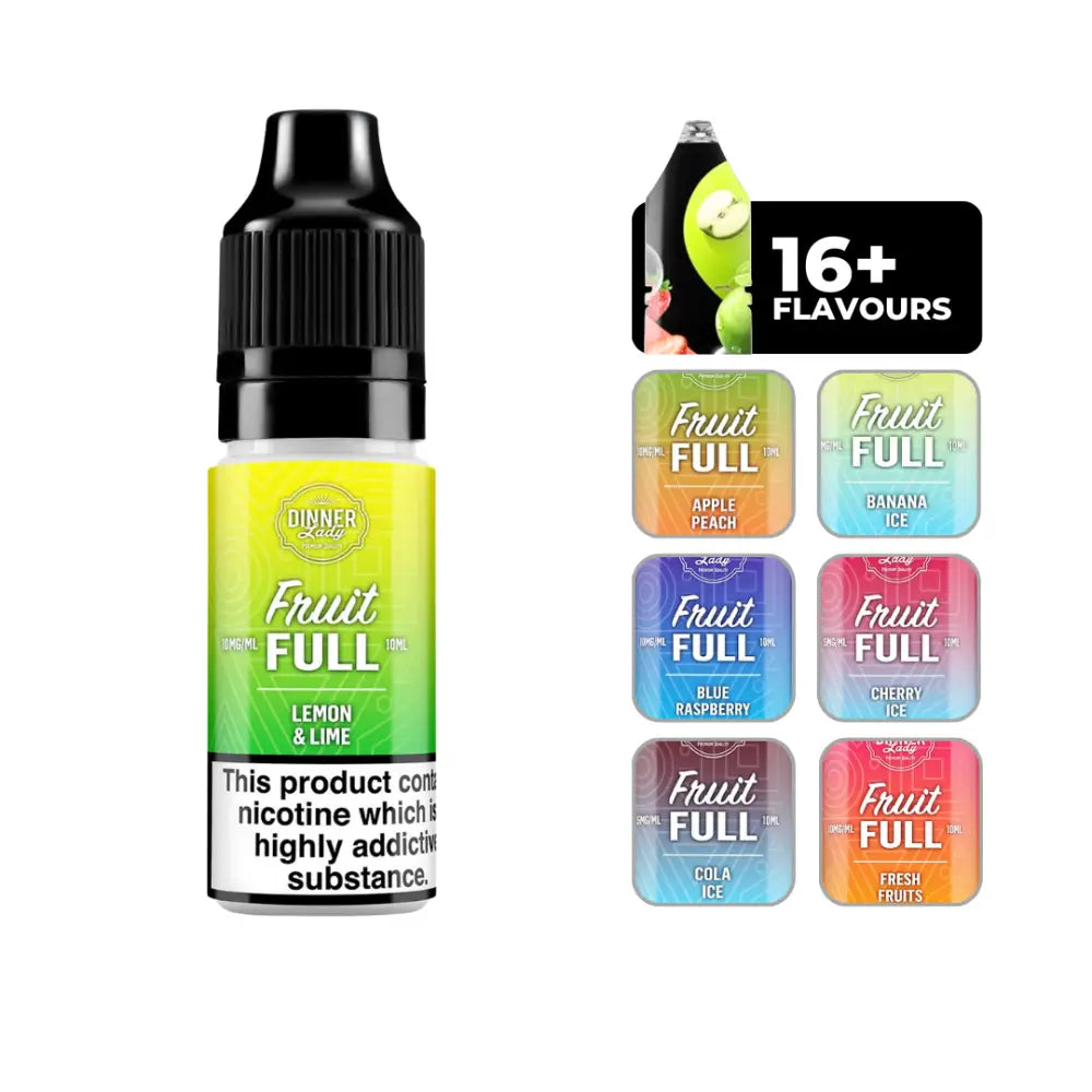 Dinner Lady Bar Salts - Lemon & Lime: 10ml nicotine salt e-liquid, 50/50 VG/PG blend, perfect for MTL vaping.
