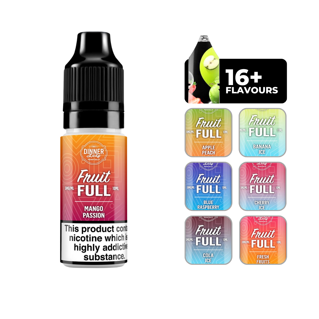 Dinner Lady Bar Salts - Mango Passion: 10ml nicotine salt e-liquid, 50/50 VG/PG blend, perfect for MTL vaping.