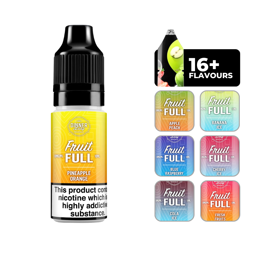 Dinner Lady Bar Salts - Pineapple Orange: 10ml nicotine salt e-liquid, 50/50 VG/PG blend, perfect for MTL vaping.