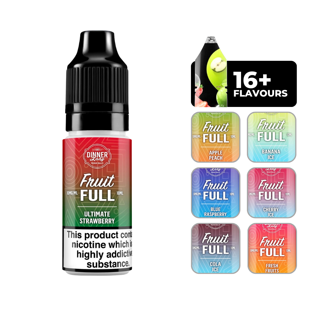 Dinner Lady Bar Salts - Ultimate Strawberry: 10ml nicotine salt e-liquid, 50/50 VG/PG blend, perfect for MTL vaping.