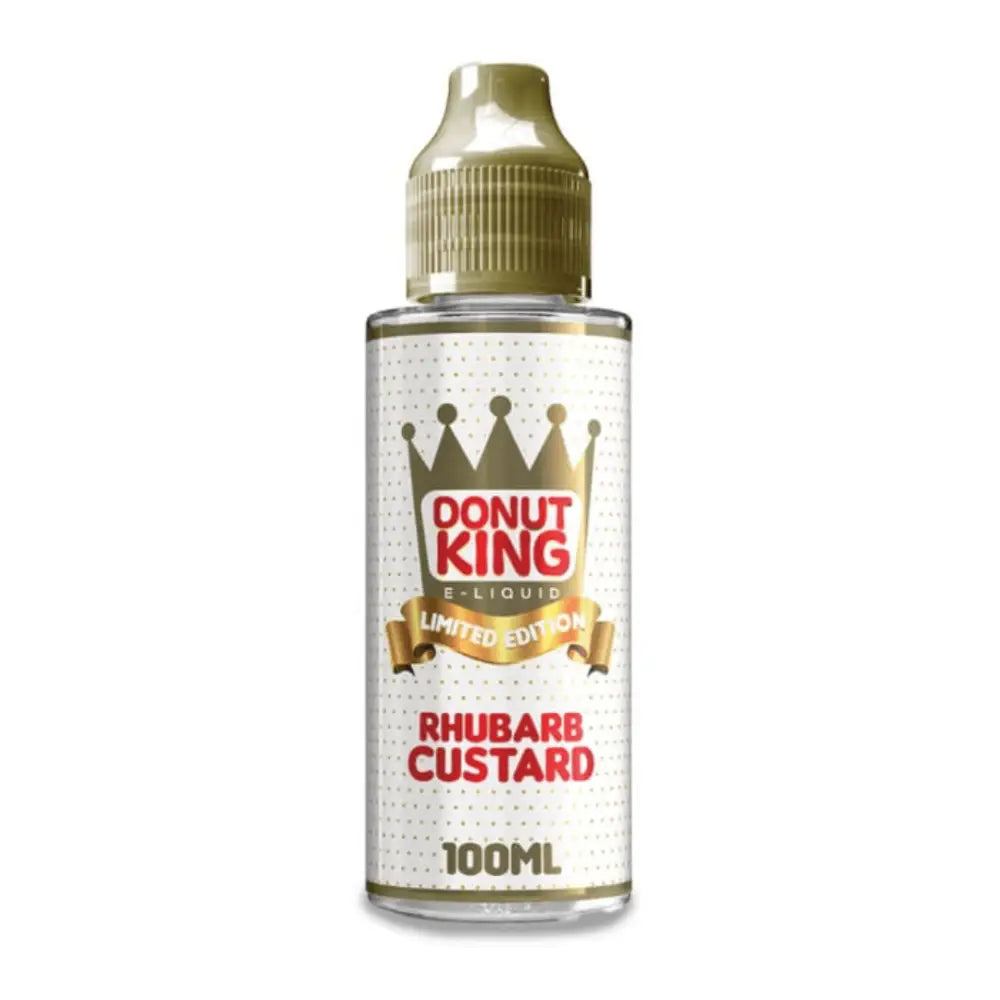 Donut King Rhubarb Custard 100ml e-liquid bottle at Smokz Vape Store in limited edition