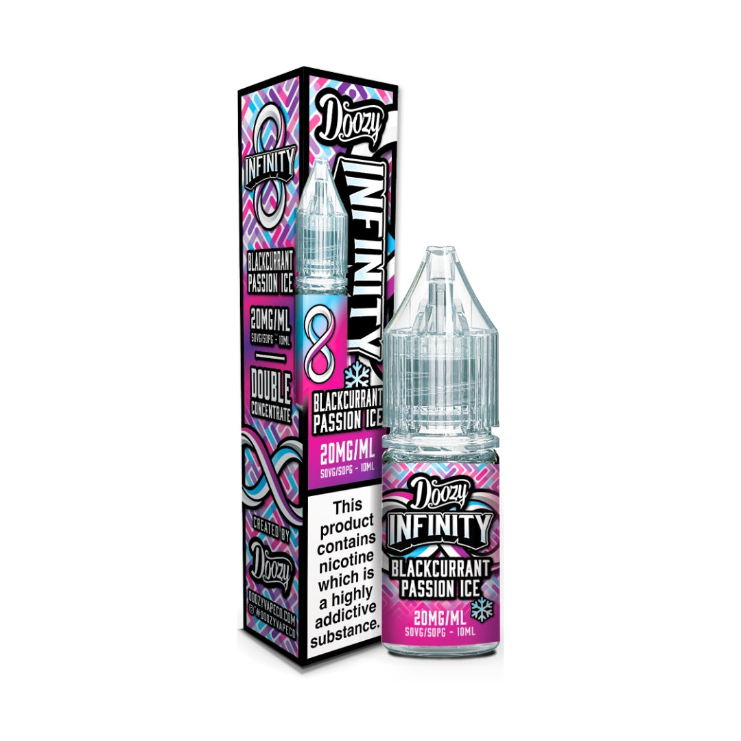 Doozy Infinity Blackcurrant Passion Ice Nic Salts.