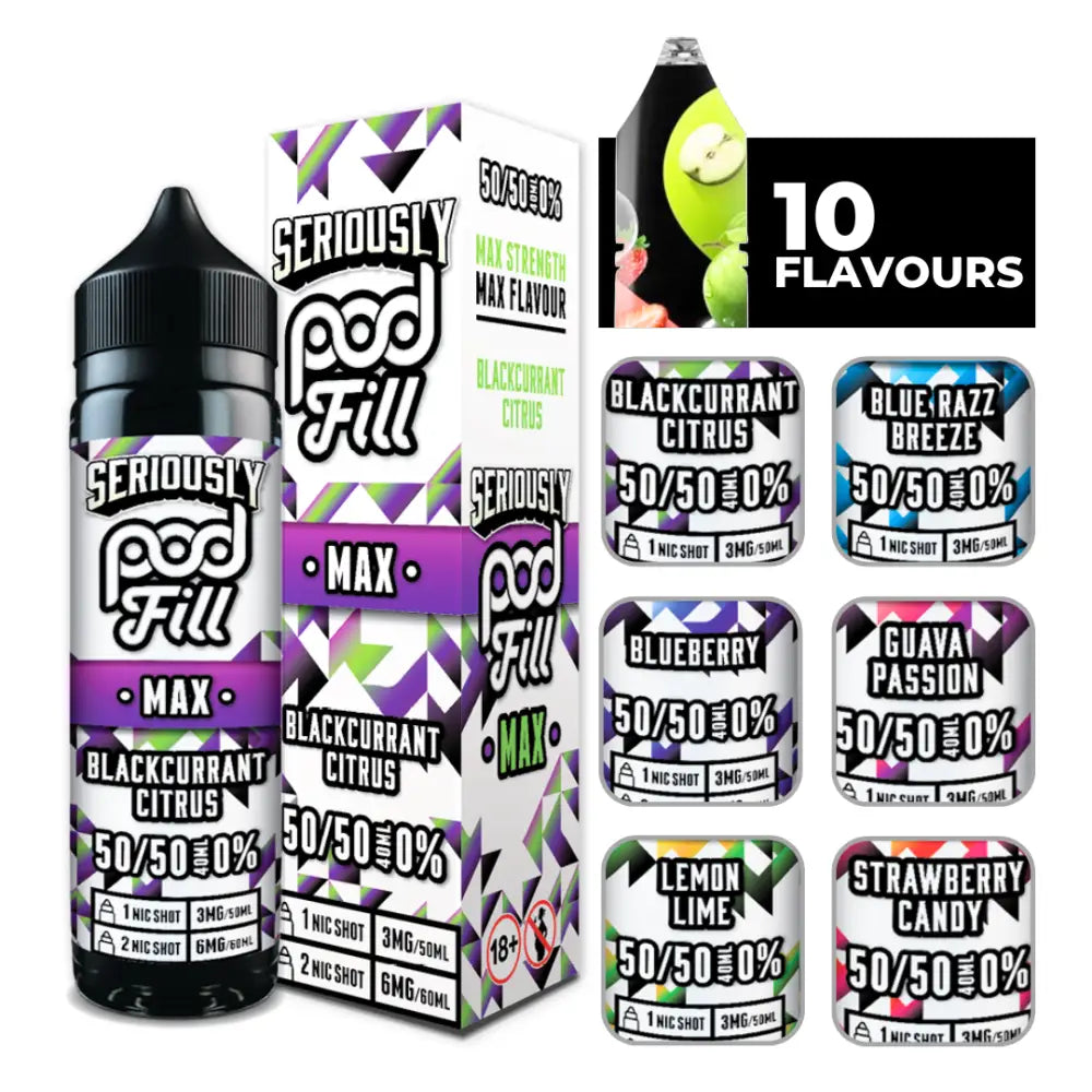 Blackcurrant Citrus Doozy Seriously Pod Fill MAX 40ml E-Liquid.