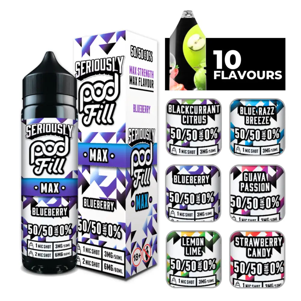 Blueberry Breeze Doozy Seriously Pod Fill MAX 40ml E-Liquid.