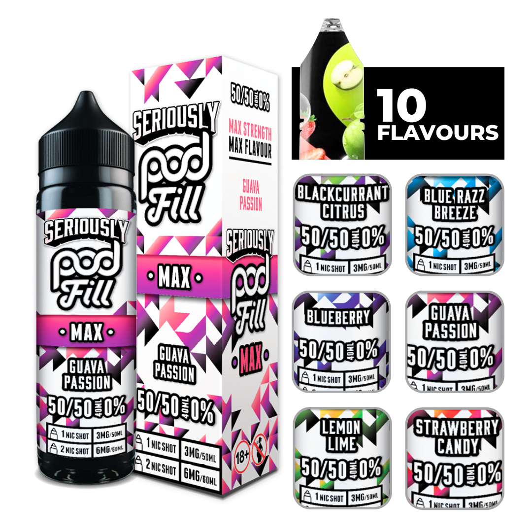 Doozy Seriously Pod Fill Max Guava Passion 40ml E-Liquid.