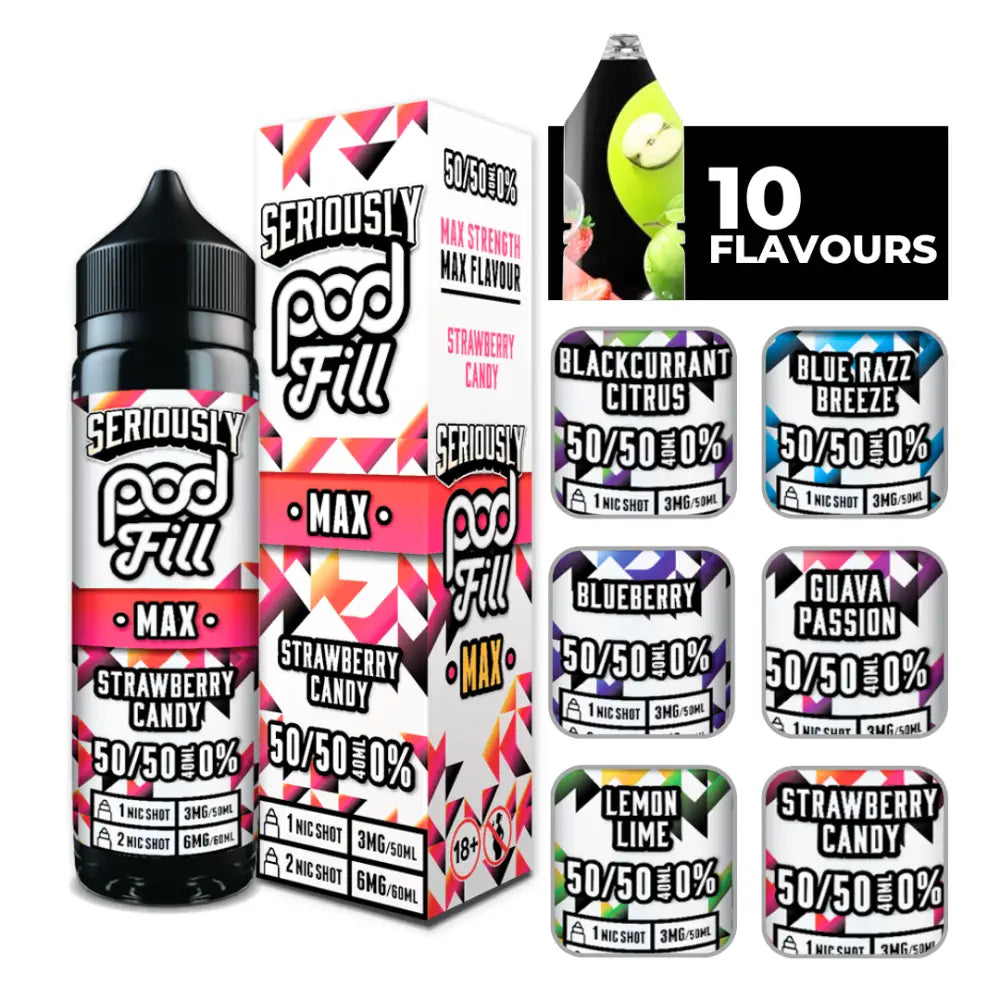 Strawberry Candy Doozy Seriously Pod Fill Max 40ml E-Liquid.