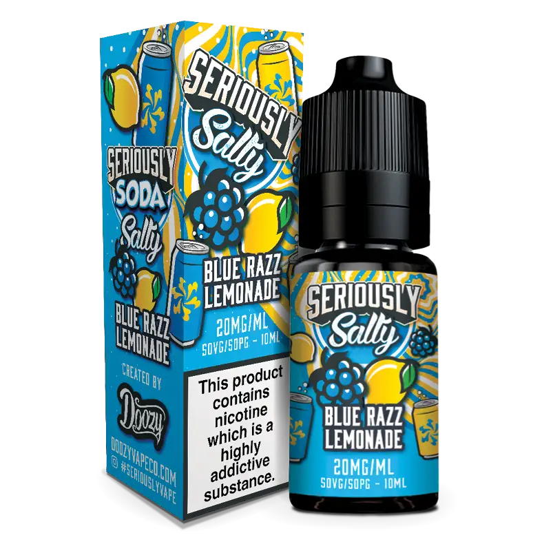 Doozy Seriously Soda 10ml Nic Salts E-Liquid Blue Razz Lemonade - Smokz Vape Store