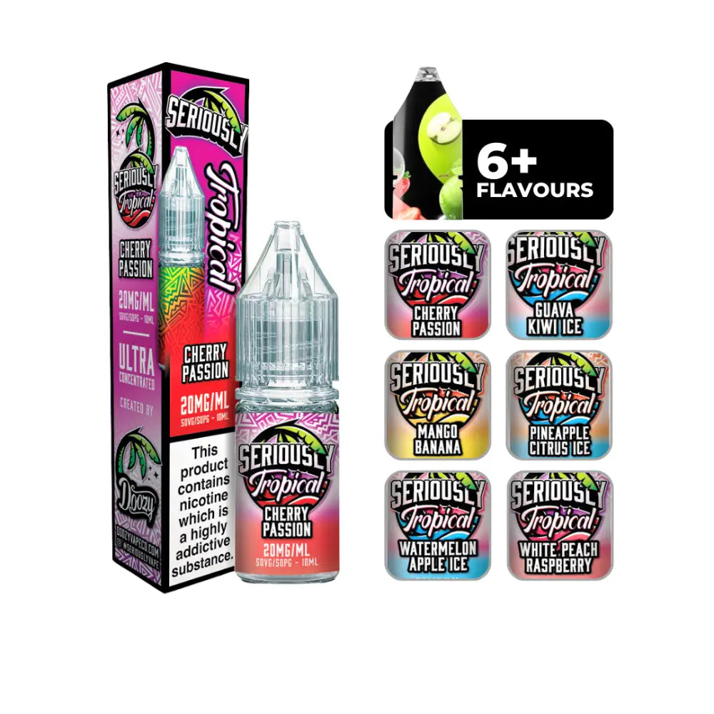 Doozy Seriously Tropical Cherry Passion Nic Salt E-liquid.
